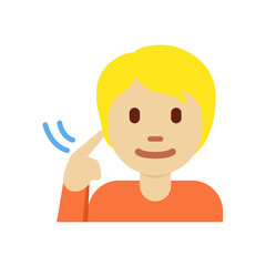 Person Tapping Head (Blonde Hair)
