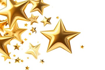 Golden Stars 3D Render Luxury Award, Celebration, Success Background