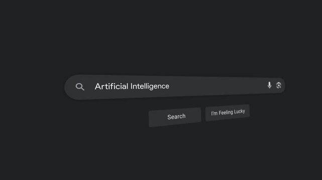 Searchbar Typing Artificial Intelligence In Internet Web Search Engine | Motion Graphic Animation With Smooth Camera Movement | High Quality User Interface Design