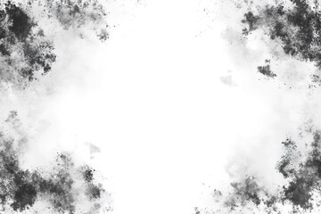 Abstract Black and White Ink Splashes Border Frame Background Design