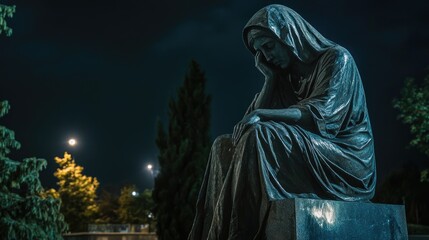 A person sitting on a bench with an introspective expression