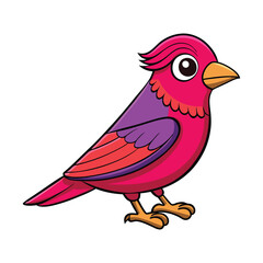 purple finch bird creative design vector style white background.