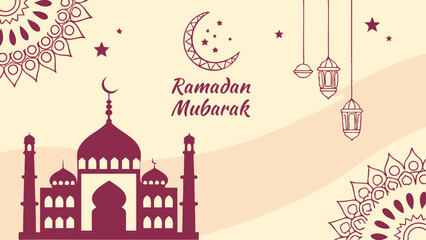 Luxury islamic greeting card ramadan kareem design on blue and gold background with islamic elements decoration