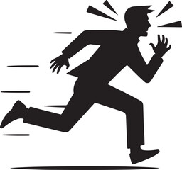 Scared running illustration