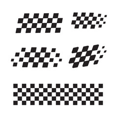 Racing flag vector icon on white background. Checkered flag. start and finish crossed flag. Racing flag.	
