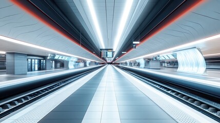 Futuristic Train Station Platform: A Modern marvel of engineering and design