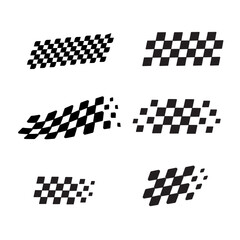 Racing flag vector icon on white background. Checkered flag. start and finish crossed flag. Racing flag.	
