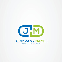 Minimal Monogram Letter JM Medicine Logo Elements