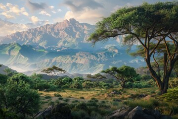 High Detail Picture of Vibrant and Lush African Landscape