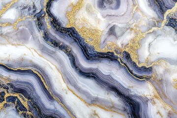 Obraz premium Elegant Grey and White Marble Texture with Gold Glitter, Luxury Background Design