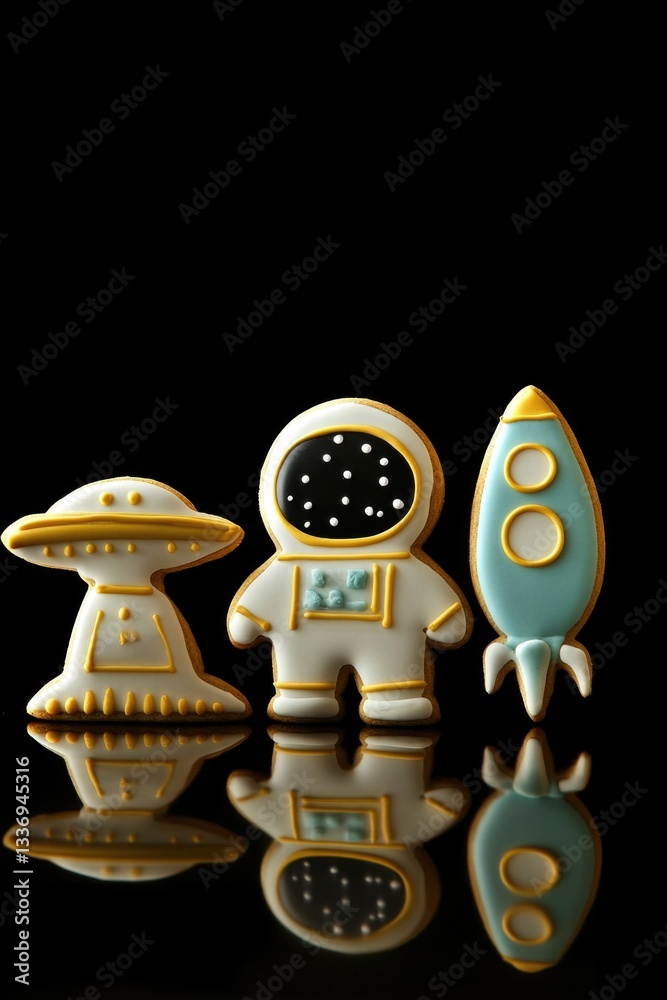 Poster a plate with a few cookies sitting on a table