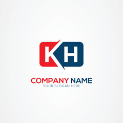 KH or HK Creative Modern Letters Logo Design Element