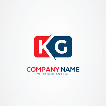 KG or GK Creative Modern Letters Logo Design Element