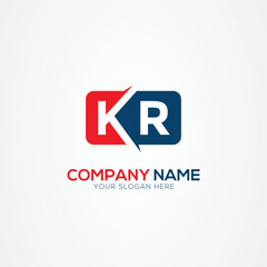 KR or RK Creative Modern Letters Logo Design Element