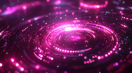 Obraz premium Vibrant Cosmic Swirl of Pink and Purple Light With Luminous Dots in a Swirling Pattern Capturing the Essence of a Stellar Phenomenon