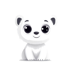 Fototapeta premium Cute cartoon badger illustration sitting with big eyes and a friendly smile on a transparent background