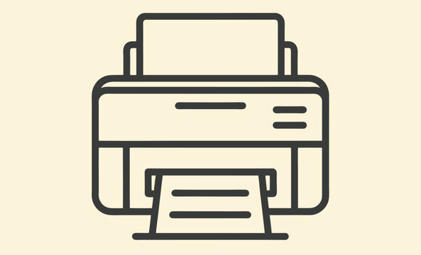 recommend clip art: Printer outline vector, home printer line drawing illustration