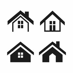 Four House Icons Vector Design