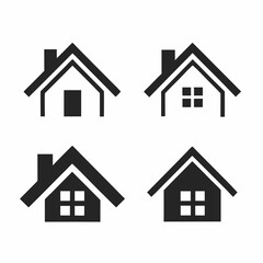 Four House Icons Vector Design