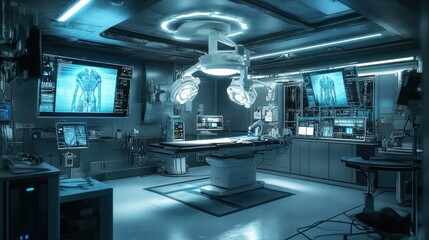 Futuristic Operating Room: Advanced Medical Technology