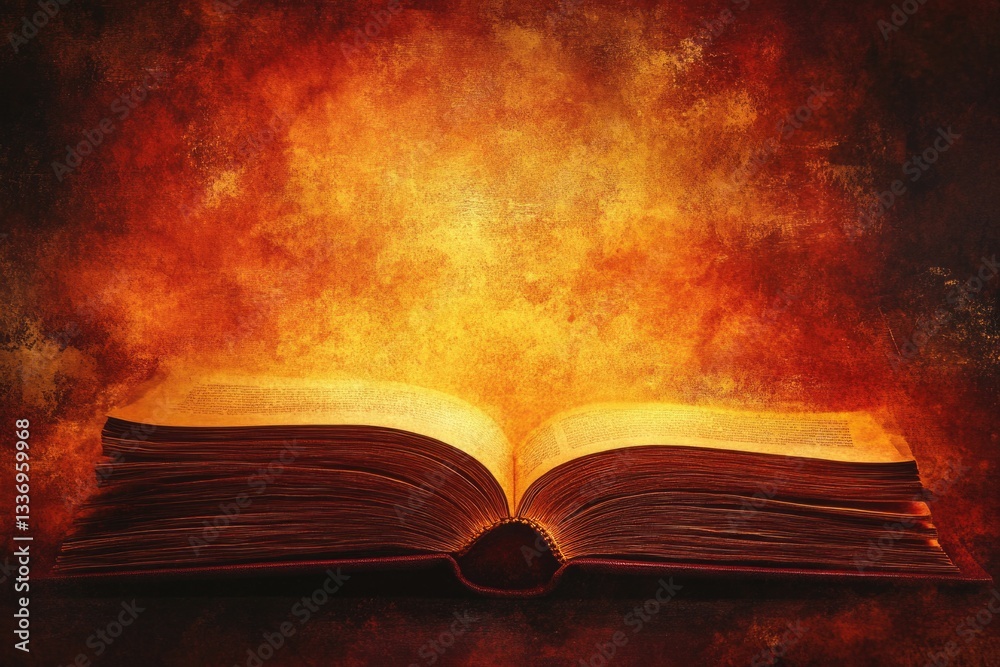 Poster a book lying open on a table, perfect for reading or study purposes