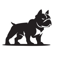 line art illustration for dog or bull dog