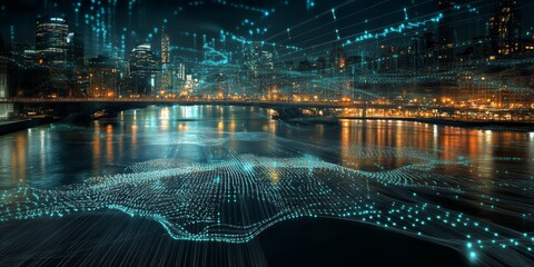 Futuristic City Data Overlay