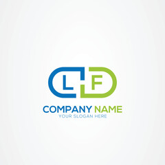 Minimal Monogram Letter LF Medicine Logo Elements