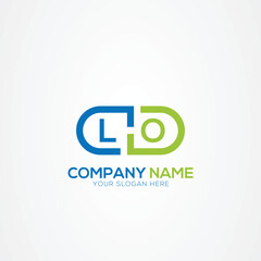 Minimal Monogram Letter LO Medicine Logo Elements