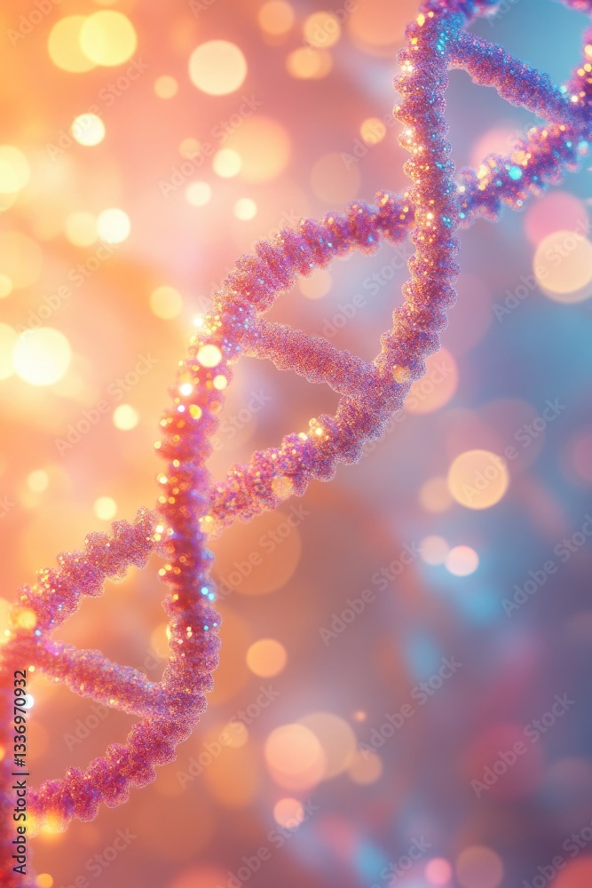 Poster a close-up view of a double-strand dna molecule