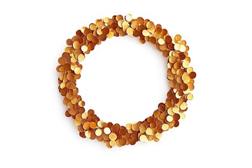 Obraz premium Elegant Golden Circle Frame of Confetti Luxury Design Element for Invitation