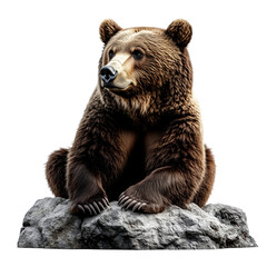 Obraz premium Grizzly bear on a transparent background nature photography wilderness close-up