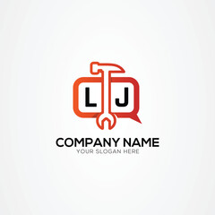 Services Icon or Chat Logo With Letter LJ Logo Isolated Vector Illustration