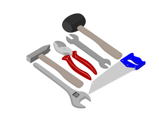 Tools on a white background.