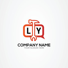 Fototapeta premium Services Icon or Chat Logo With Letter LY Logo Isolated Vector Illustration