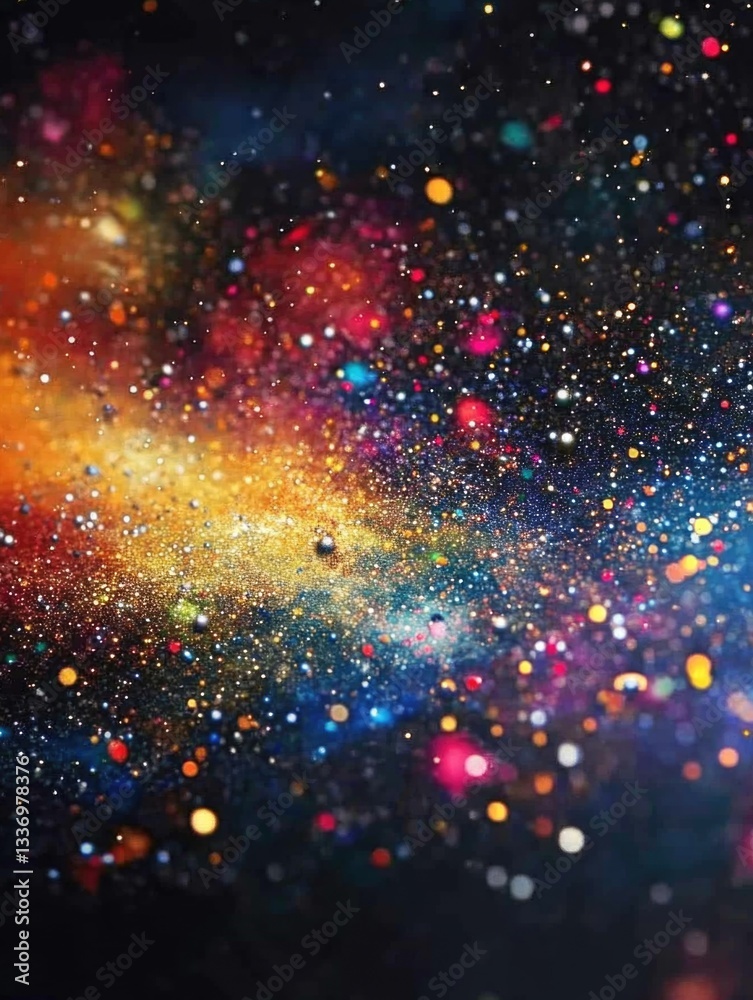 Aufkleber A blurred image of a colorful galaxy, great for use in science and technology contexts