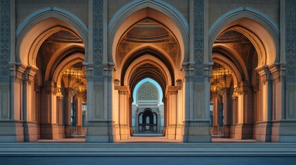 Obraz premium Beautiful architecture featuring arched structures in grand symmetrical design