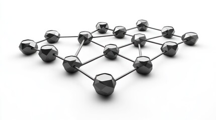 Abstract 3D network design on white background. Possible use stock photo for business, technology, or design concepts
