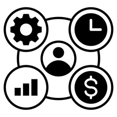 Project Management Glyph Icon