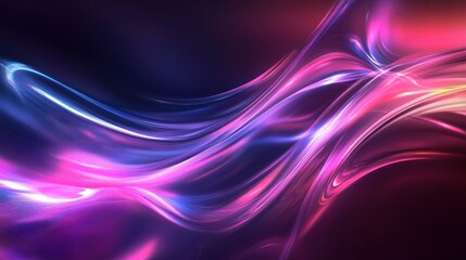 Abstract Swirling Neon Lightscape: A Symphony of Purple and Blue Hues