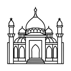 Islamic  mosque silhouette vector logo illustration