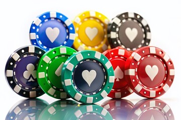 Casino Poker Chips Silhouette Photography: Spades, Hearts, Diamonds, Clubs