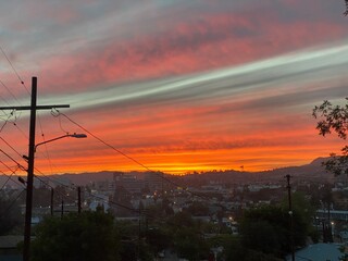 Orange sunset in Los Angeles