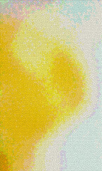 Abstract colorful background with bubbles, golden texture, and a close-up of a cold beverage with foam and drops