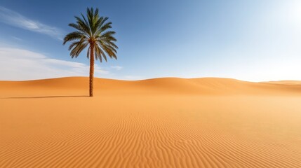 A desert oasis in Morocco, where lush palm trees contrast the golden dunes