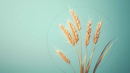 Obraz premium Mature wheat spikelet with natural golden tones, illustrating grain production, organic farming, and nature’s bounty, perfect for editorial visuals, stylized comic book illustration
