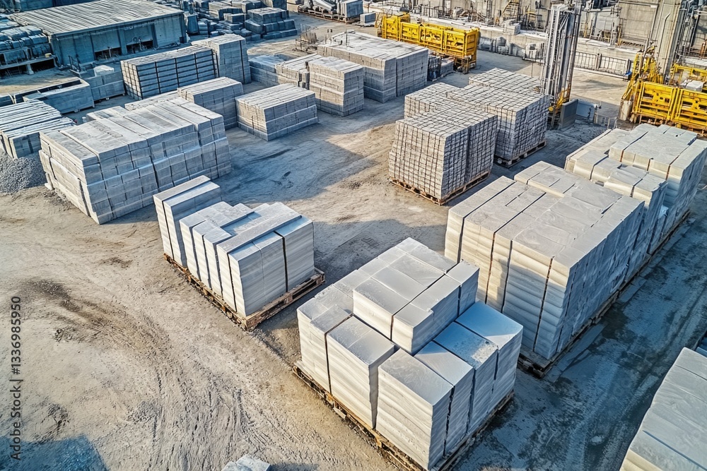 Aufkleber a field with multiple white boxes placed on the ground