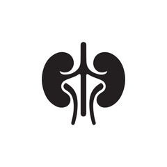 black kidneys of human anatomy. Illustration of human kidney organ.