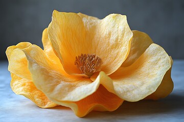 Stunning Close-up of a Pale Yellow Flower with Detailed Petals