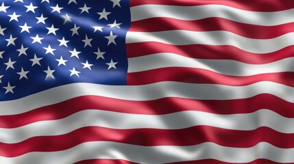 Obraz premium A classic symbol of patriotism, this image features an American flag blowing gently in the breeze